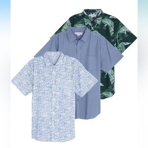 Real Essentials 3 Pack: Men's Regular-Fit Short-Sleeve Poplin Shirt Size 4XL